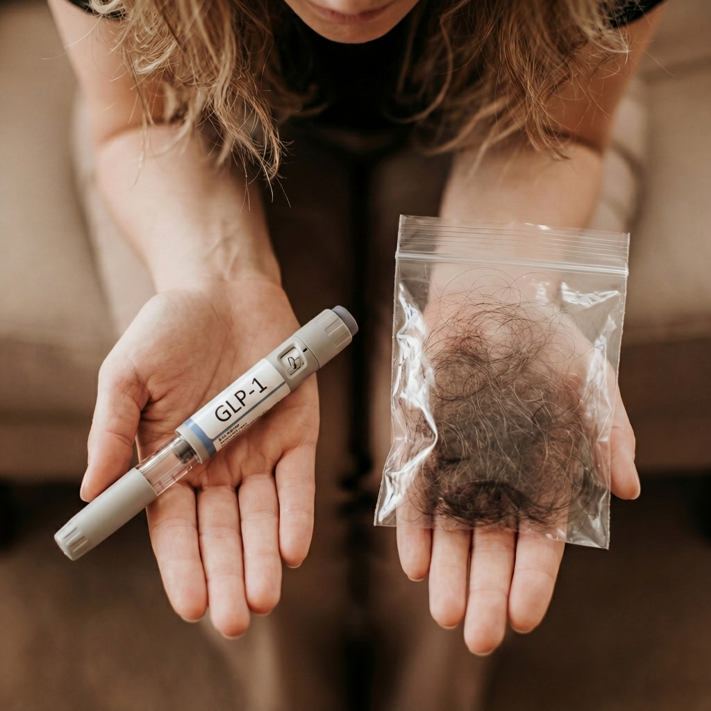 GLP-1 pen and hair loss evidence
